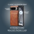 thumbnail image 7 of Allytech Slim Case Compatible with Google Pixel 8 Pro, Crocodile Print PU Leather Magnetic Hidden Card Holder Kickstand Shockproof Full Body Protective Wallet Case for Women Men, Brown, 7 of 7