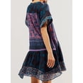 thumbnail image 4 of SUNSIOM Femmes Boho Mini Robe d'Été Floral Manches Courtes V Cou Fluide Décontracté Robes de Plage avec Poches, 4 of 7