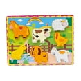 Kids Toy Wooden Chunky Puzzle Wooden Peg Waterbased Paint Puzzle Kids