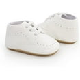 thumbnail image 5 of Baby Boys Girl Lace Up Leather Sneakers Soft Rubber Sole Infant Moccasins Newborn Oxford Loafers Rubber Sole Anti-Slip Toddler Wedding Uniform Dress Shoes 0-18 Months, 5 of 7