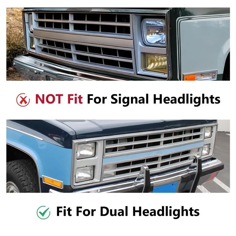 KOJEM Front Grille Grill & Headlight Bezel Compatible with 1985