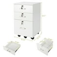 thumbnail image 5 of iTopRoad 3-Drawer Rolling Wood File Cabinet with Lock, Mobile Filing Cabinet for Home Office, Under Desk File Cabinet for Hanging Letter Size Documents, Assembly Required, White, 5 of 13