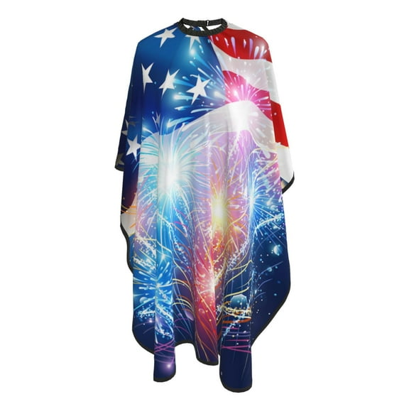 American Flag Salon Barber Cape - Professional Hairdressing Waterproof Hair Cutting Cape With Adjustable Snap Closure-Haircut Apron For Hair Stylist And Home Use-55''X66''