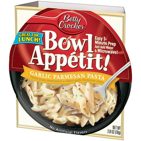 Betty Crocker Garlic Parmesan Pasta Penne Pasta Simmered In A Robust Garlic-Parmesan Sauce. Bowl AppéTit!, 2.8 Oz