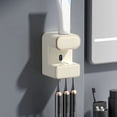 thumbnail image 3 of Exprimidor de Pasta de Dientes Eléctrico de Pared con Esterilización UV, Soporte para Cepillos de Dientes Sin Perforaciones y Estante de Desinfección B, 3 of 5