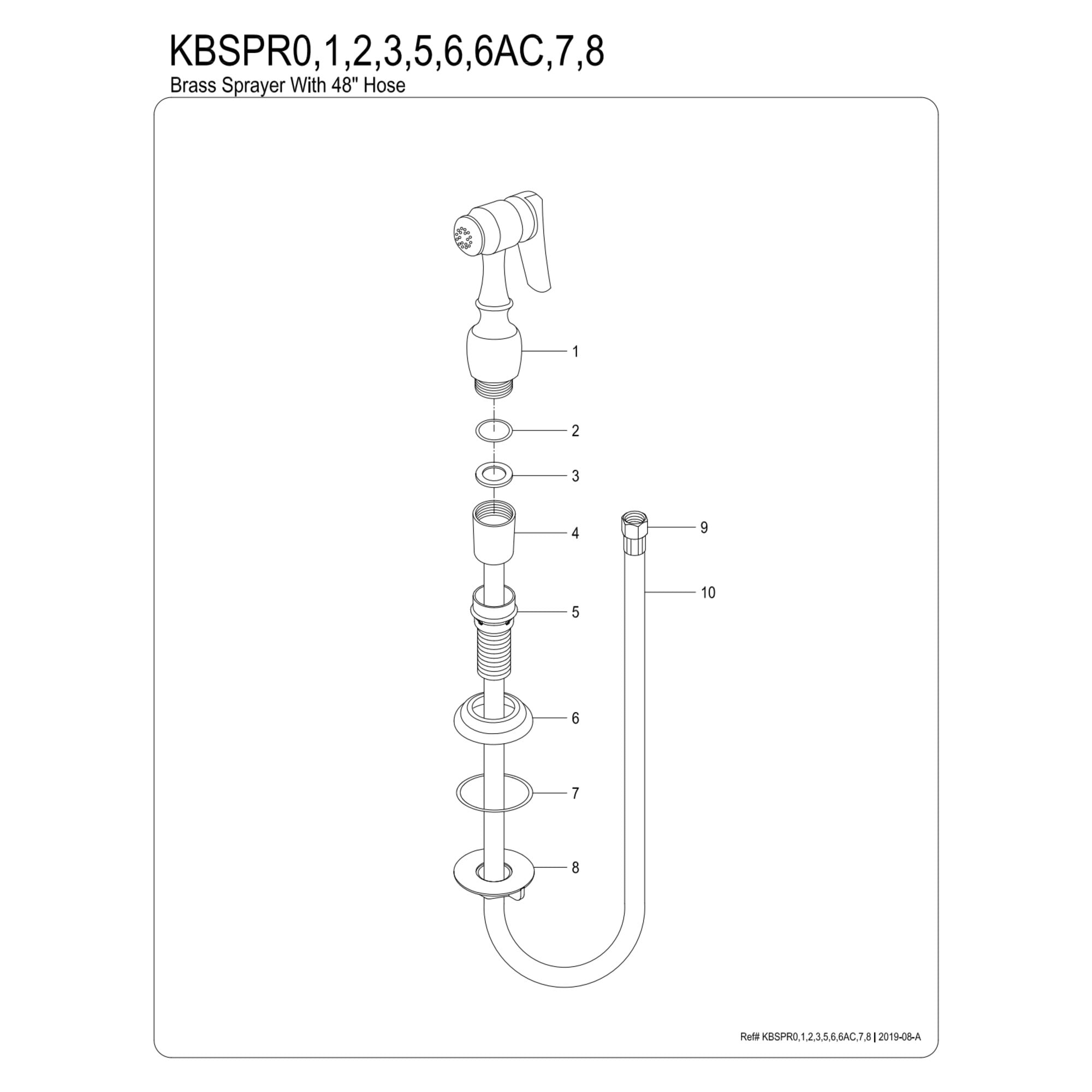 Kingston Brass KBSPR2 Brass Kitchen Faucet Side Sprayer in Polished Brass