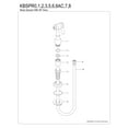 thumbnail image 6 of Kingston Brass KBSPR8 Brass Kitchen Faucet Side Sprayer in Brushed Nickel, 6 of 6