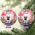 thumbnail image 2 of Hello Valentine’s Day Scottish Terrier Flower Crown Romantic Pink Floral Ceramic Round Ornament Scottie Dog Lover Gifts Home Tree Decor - 00031, 2 of 5