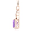 thumbnail image 2 of ANGARA Natural Cushion 6.15 ct Amethyst Pendant with Twisted Loop Bale in 14K Rose Gold for Women (Size-12mm) | February Birthstone, Anniversary, Jewelry Gift for Women | Natural Amethyst Necklace, 2 of 8