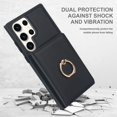thumbnail image 7 of ELEHOLD Case for Samsung Galaxy S23 Ultra,Business PU Leather Stand Case with Card Holder & Ring Holder,Black, 7 of 7