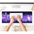thumbnail image 4 of Purple Japanese Desk Mat Cherry Blossom Mouse Pad Fuji Mountain Desk Pad Gaming Keyboard Mouse Mat XL, Women Office Plant Desk Cover Mat, Laptop Computer Mat Mousepad Desk Accessories 31.5"x11.8", 4 of 6