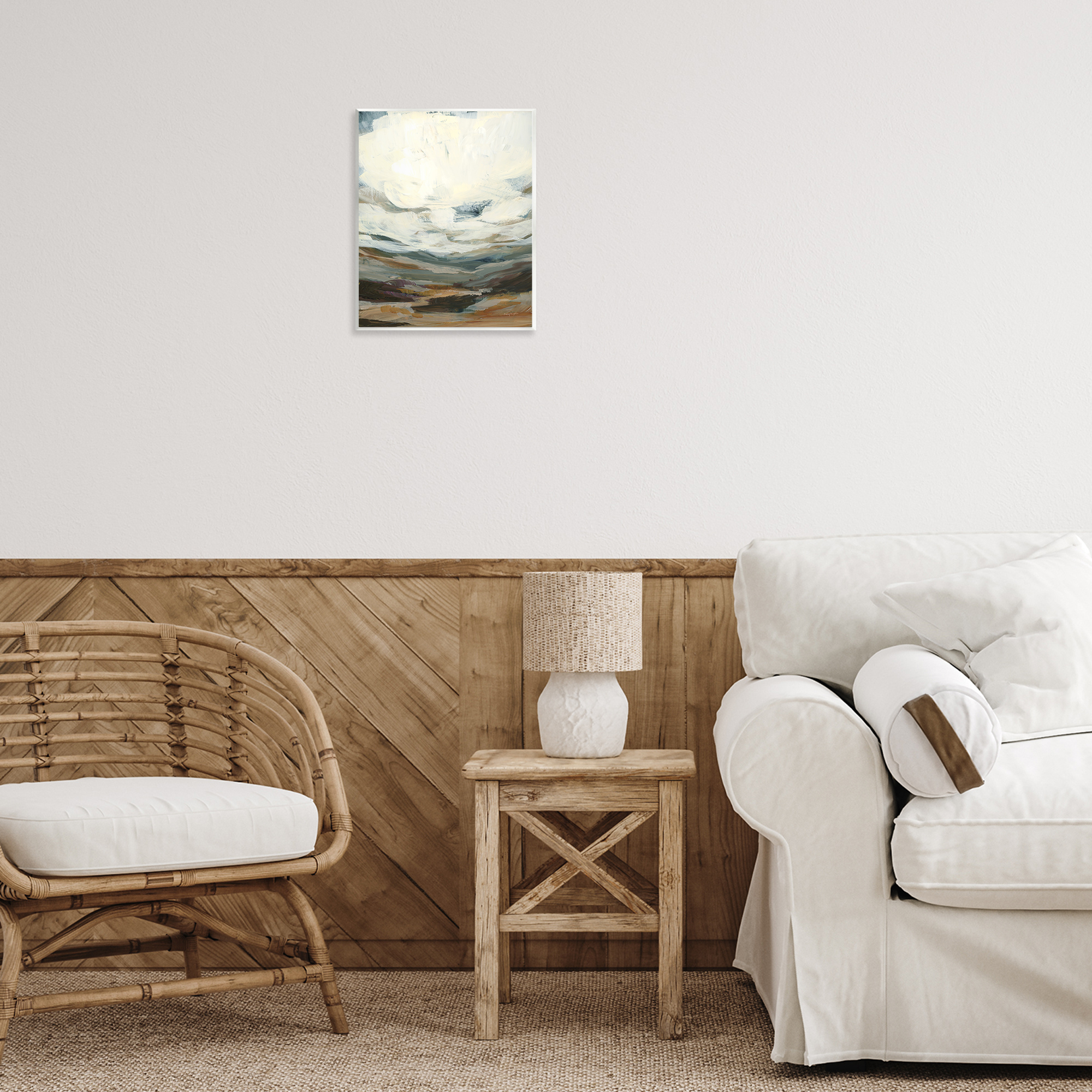 Stupell Industries Abstract Heavy Clouds Landscape Painting Unframed Art Print Wall Art, 11 x 14