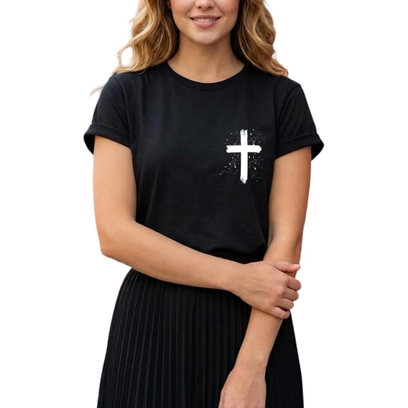 DHFJKG Womens Graphic Tee Casual Printed Short Sleeve T Shirt Crewneck Loose Fit Summer Versatile Tops