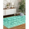 thumbnail image 2 of EORC IE85TQ6X6R Tapis Rond Traditionnel Surteint 6 Pi, Turquoise, 2 of 11