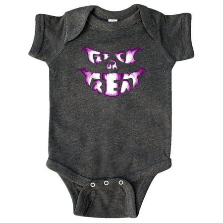 

Inktastic Pumpkin with Trick or Treat Face Grape Glow Gift Baby Boy or Baby Girl Bodysuit