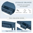 thumbnail image 2 of Lunale 60"L Wood Rustic Storage Console Table, Sofa Table with Two Different Size Drawers for Living Room, Antique Navy, 2 of 7