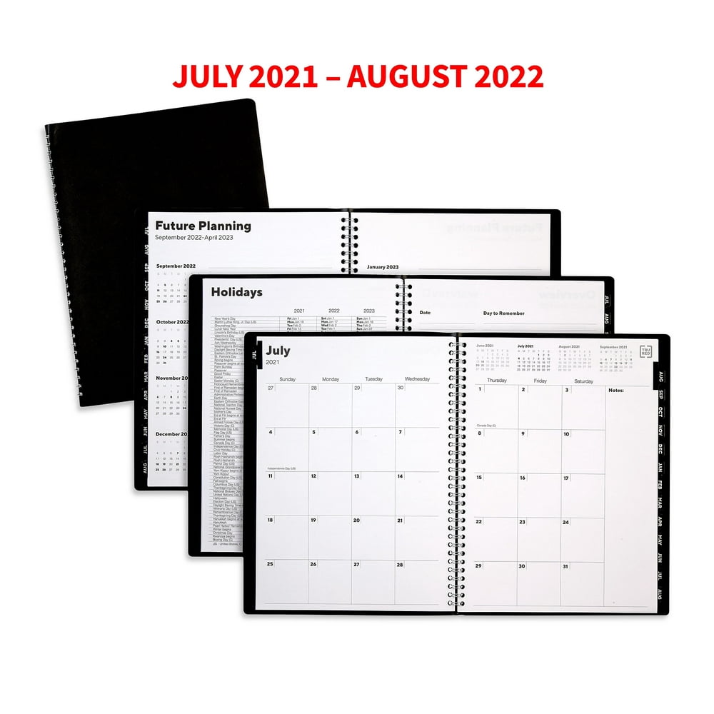TRU RED 2021-2022 Academic 8" x 11" Monthly Planner Black (TR23571-21
