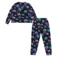 thumbnail image 2 of HELLHERO Halloween Pajama Set for Women Ghost Pumpkin Printed Sleepwear Soft 2 Piece Pjs Set Spider Web Printed Loungewear with Pockets, S, 2 of 5
