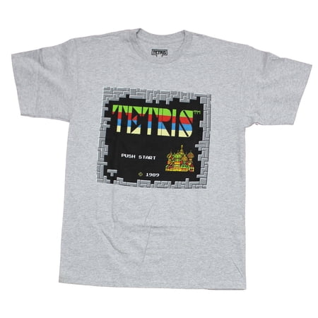 Tetris Mens T-Shirt – Classic Start Screen Image (Large)