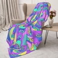 thumbnail image 3 of Rateoe Disco Roller Skates Pattern Flannel Throw Blanket, Ultra-soft Blanket for Bed, Couch, Car, Hypoallergenic Anti-pilling blanket-80"x60"(Vertical), 3 of 6