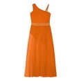 thumbnail image 5 of iiniim Kids Girls' Contemporary Lyrical Dress Sleeveless Latin Dance Modern High-Low Tutu Skirt Orange 12, 5 of 7