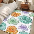 thumbnail image 5 of Abstraction Art Washable Area Rugs 3'x5', Watercolors Flowers Minimalist Lines Modern Low Pile Throw Living Room Rug Non-Slip Sturdy Edge Binding Carpet for Indoor Entryway Bedside Kitchen, 5 of 9