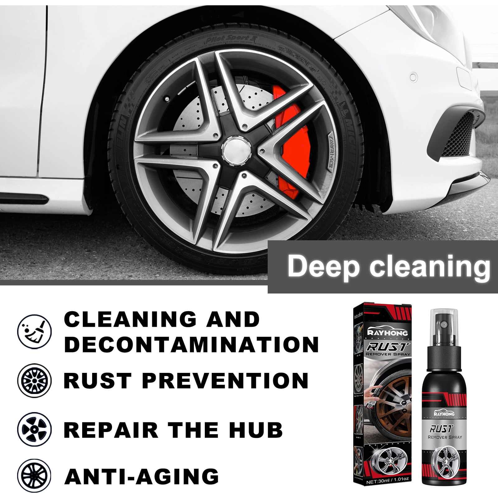 Rim And Tire Cleaner Rinse-Free Rust Removal Converter For Aluminum Rims  Wheel Hub Descaling Car Cleaning Supplies For Vehicles - AliExpress