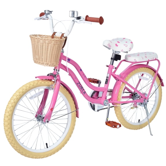 Ambifirner 20 Inch Bike with Basket - No Training Wheels, Carbon Steel Frame, Easy Assembly, Multiple Colors for 7-10 Year Olds