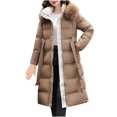 thumbnail image 2 of Abrigo largo cálido para mujer Sudadera con capucha Chaqueta de cuello Parkas de invierno delgadas Abrigos Fridja  po592, 2 of 8