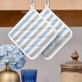 thumbnail image 2 of Light Blue Grey Stripe Pot Holders for Kitchen Heatproof Potholder, 4 Pack Modern Farmhouse Vertical Striped Hot Pads Multipurpose Oven Pads Cloth Potholders Trivet for Cooking and Baking, 2 of 8