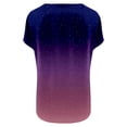 thumbnail image 5 of Endives Womens Satin T-shirt Short Sleeve Blouse V Neck Shirts Womens Top Summer Outfits S-3XL, 5 of 6