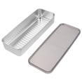 thumbnail image 1 of Contenedor para tocino para refrigerador, contenedor para carne para refrigerador, contenedor de alimentos para refrigerador de acero inoxidable con tapa, 1 of 5