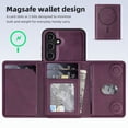thumbnail image 6 of Dteck for Samsung Galaxy S25 Plus Detachable Wallet Card PU Leather Magnetic Flip Cover RFID Blocking Card Holder Stand Compatible with Magsafe Accessory Phone Case, Purple, 6 of 7