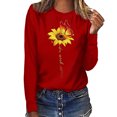 thumbnail image 2 of Blusa de manga larga con cuello redondo y estampado de talla grande para mujer Fridja  hj927, 2 of 6