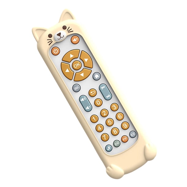 Juguetes sensoriales para bebés, niños y niñas con control remoto, luces y sonidos, música y TV. Estuche Blanco y Gato