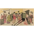 thumbnail image 2 of Chokosai Eisho 14x9 Black Ornate Wood Framed Double Matted Museum Art Print Titled: Parody of the Yugao Chapter of the Tale of Genji (C. 1795-97), 2 of 5