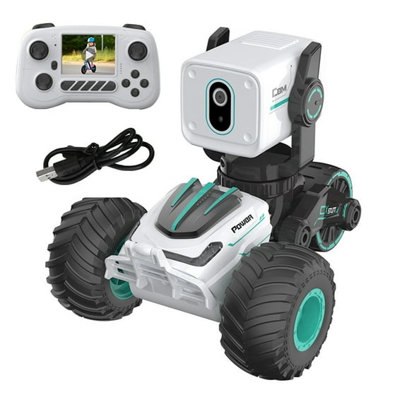 Meoldis Remote Control Car with 720P Camera - 4WD Off-Road RC Truck Toy with Real-Time Video, Voice Chat & Rubber Tires - Birthday Gift for Boys Girls (White)