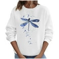 thumbnail image 2 of jjayotai Long Sleeve Tops for Women 2024, Casual Fall Crew Neck Sweatshirts Cute Dragonfly Print Loose Fit Fashion Shirts, 2 of 8