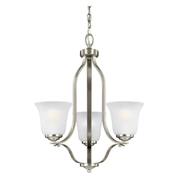 Three Light Chandelier by Generation Lighting - Seagull 3139003EN-962 in Nickel Finish