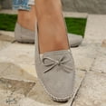 thumbnail image 5 of Bowknot Suede Loafers for Women Slip On Flats Comfortable Business Dressy Casual Non Slip Work Walking Shoes White Size 7.5, 5 of 7
