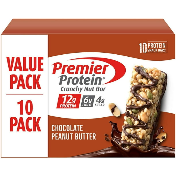 Premier Protein Crunchy Nut Bar, Chocolate Peanut Butter, 12g Protein