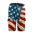 thumbnail image 4 of Drmagiyhm Cyan 4th of July Mens Cargo Shorts Athletic Casual Wide legs Short Lightweight Stars and Stripes Tactical Short Pants Sport Men's Cargo Clothing with Pocket L, 4 of 4