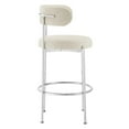 thumbnail image 4 of Bar Stool Chair Barstool, Set of 2, Beige, Fabric, Metal, Pub Cafe Bistro Dining Kitchen Hospitality Restaurant, Modern Contemporary HB35922, 4 of 11