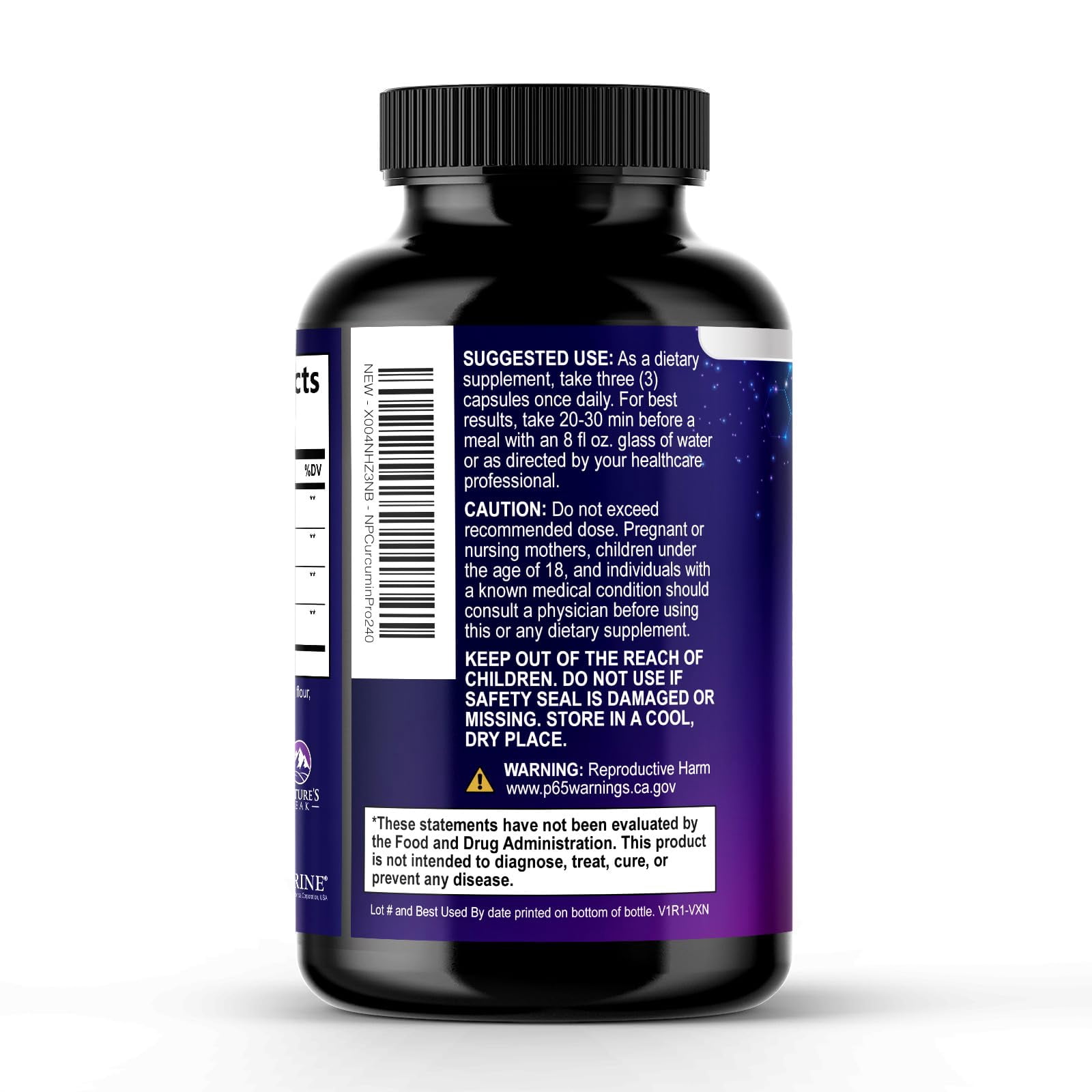 Turmeric Curcumin Supplement - 1750mg Organic Turmeric Per Serving - 95% Curcuminoids, Ginger & BioPerine Black Pepper for Best Absorption - Natural Vegan Joint Support, Bottled in USA - 240 Capsules