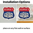 thumbnail image 3 of George's Garage 12 inch X 12 inch Shield Shaped Heavy Duty 3.2 mil Vinyl Decal Weather Resistant, UV Protected To last, Gift for Dads and Uncles Classic Americana Crafted in the USA, 3 of 6