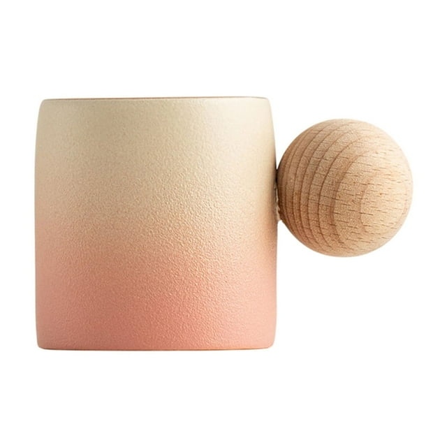 Bwiyojiz Home, Garden & Tools Gadgets Kitchen Dining Rough Pottery Mini Cute Small Tea Cup Wooden Handle Coffee Exquisite Classical Fresh Cups, Gifts for Women
