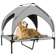 thumbnail image 1 of PawHut Lit Surélevé pour Chien, Lit de Camp Rafraîchissant avec Auvent, pour m L Gris Pâle, 1 of 10