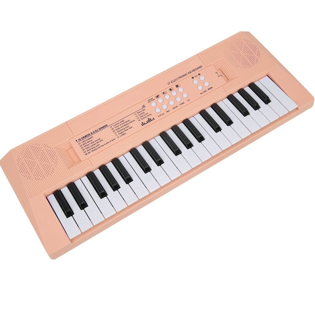 Musical Keyboard, 37 Keys Electric Keyboard Education Instrument Portable For Birthday Christmas Present For Beginner Child Adult Rose