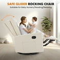 thumbnail image 4 of edx Swivel Rocking Chair, Sofa Recliner, Adjustable Baby Sliding Chair with Head Support for Living Room, Bedroom, Beige, 4 of 7