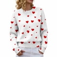 thumbnail image 6 of VISALY Valentine sweater Plus Size Love Print Heart Sweater with Bow Ribbed Pullover Sweaters Basic Sweaters Trendy Sweater Casual Sweaters Dressy Tops Lightweight Sweaters Patterned Sweater White M, 6 of 9